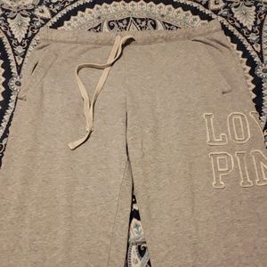 PINK Light Grey Boyfriend Sweatpants